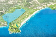 Phối cảnh tổng thể Khu đô thị, dịch vụ du lịch nổi tại đầm Đề Gi.