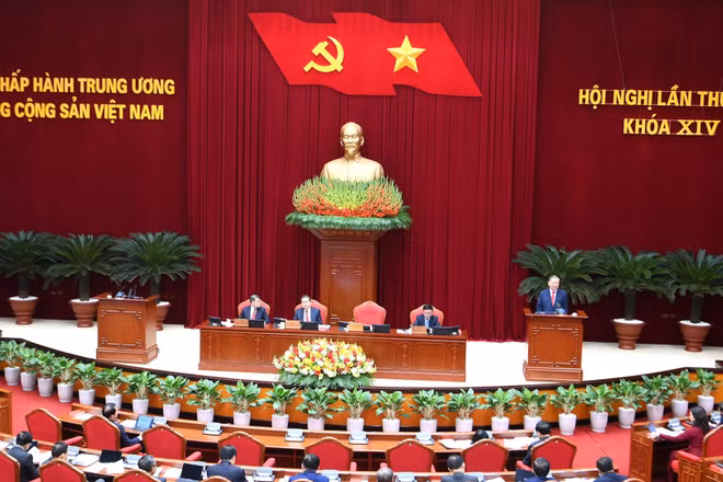 Khai mạc Hội nghị lần thứ 2 Ban Chấp hành Trung ương Đảng khóa XIV. (Ảnh: ĐĂNG KHOA)
