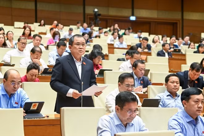 Đại biểu Nguyễn Tâm Hùng (Đoàn Thành phố Hồ Chí Minh). (Ảnh: DUY LINH)