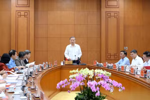 Tổng Bí thư Tô Lâm chủ trì cuộc họp Thường trực Ban Chỉ đạo Trung ương về phòng, chống tham nhũng, lãng phí, tiêu cực. (Ảnh: ĐĂNG KHOA) 