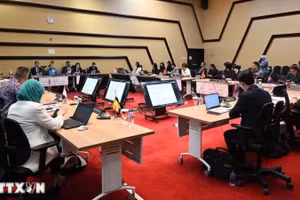 Quang cảnh Cuộc họp Ủy ban Hợp tác chung ASEAN-Mỹ lần thứ 17. (Ảnh: TTXVN phát) 
