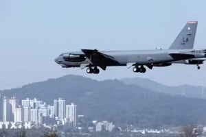 Máy bay ném bom chiến lược B-52 của Mỹ. (Ảnh: Yonhap/TTXVN) 