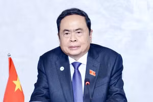 Chủ tịch Quốc hội Trần Thanh Mẫn phát biểu tại cuộc gặp Chủ tịch Thượng viện Đức Anke Rehlinger.