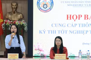 Phó Giám đốc Sở Giáo dục và Đào tạo tỉnh Quảng Ngãi Vũ Thị Liên Hương thông tin về công tác chuẩn bị cho kỳ thi tốt nghiệp trung học phổ thông năm 2026.