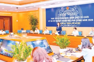 Hội nghị về công tác tổ chức Kỳ thi tốt nghiệp trung học phổ thông năm 2026. (Ảnh: PHẠM LINH)