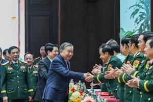 Tổng Bí thư Tô Lâm dự bế mạc Đại hội đại biểu Đảng bộ Quân đội lần thứ XII. (Ảnh: DUY LINH)