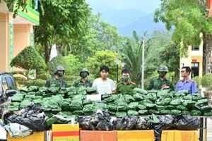 Một đối tượng và tang vật bị bắt giữ trong Chuyên án A825p. (Ảnh: Báo Biên phòng)