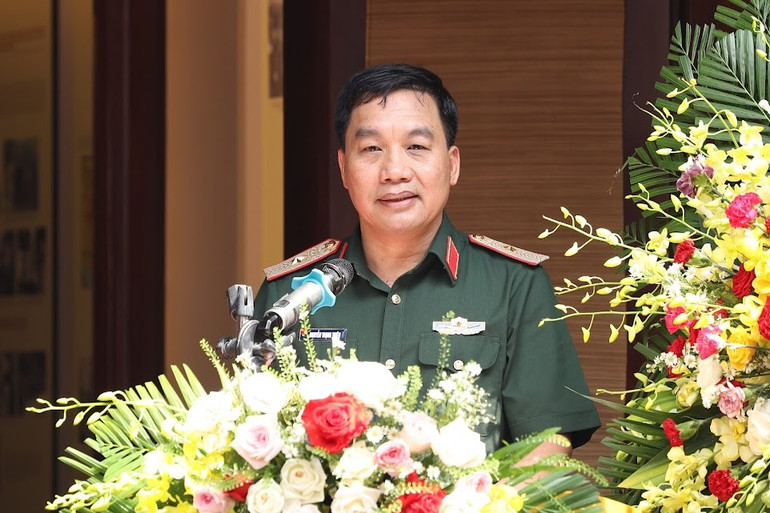 Thiếu tướng Nguyễn Trọng Thiện, Phó Chủ nhiệm Tổng cục Hậu cần-Kỹ thuật, Quân đội nhân dân Việt Nam phát biểu tại Lễ kỷ niệm. img-5249.jpg