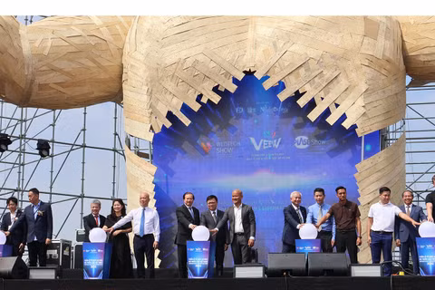 Nghi thức khai mạc Tuần lễ Tổ chức sự kiện và Triển lãm Việt Nam 2026. (Ảnh: KHÁNH LY)