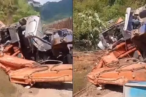 Hiện trường vụ tai nạn. (Ảnh: CTV)