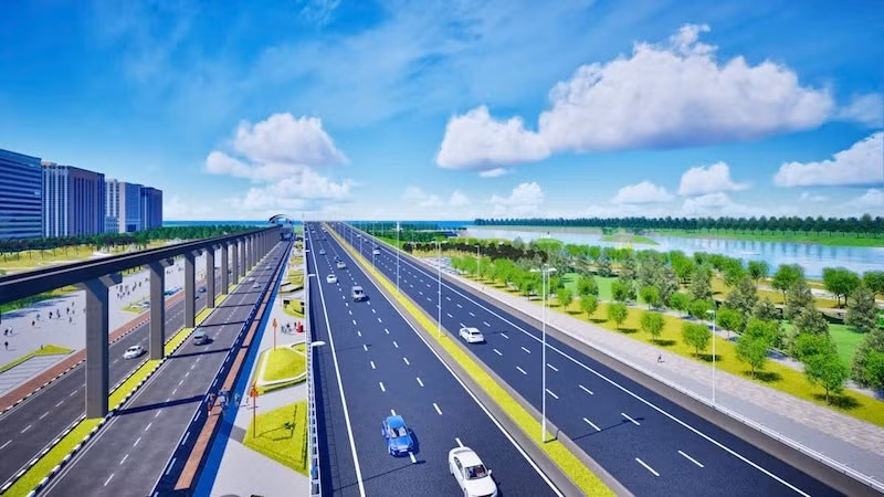 Phối cảnh dự án Đại lộ-cảnh quan sông Hồng.