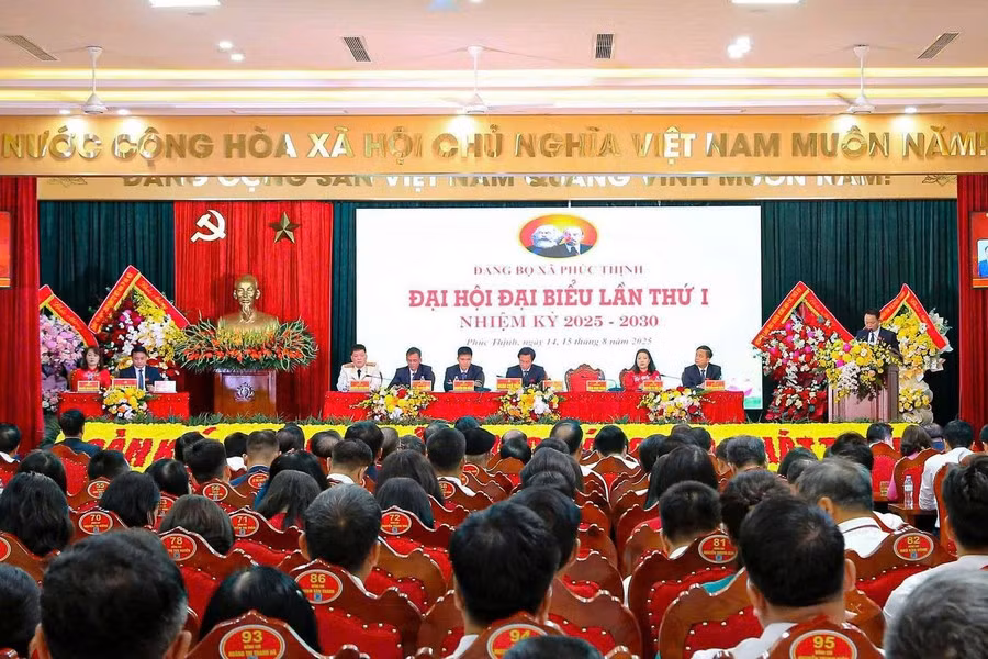Đại hội đại biểu xã Phúc Thịnh (Hà Nội) lần thứ I, nhiệm kỳ 2025-2030. (Ảnh: ĐĂNG CHUNG)