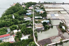 Một góc ấp đảo Thiềng Liềng nhìn từ trên cao. 