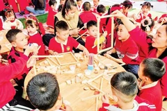 Học sinh Trường mầm non Đa Phúc trong giờ học.