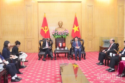 Quang cảnh buổi tiếp và làm việc. (Ảnh: PHẠM CƯỜNG)