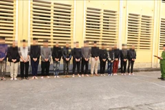 Các đối tượng tại cơ quan Công an.