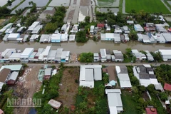 Dự án xây cầu Cạnh Đền nhìn từ trên cao.