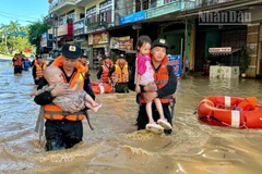 Lực lượng Thanh niên Công an Lạng Sơn tham gia cứu nạn mỗi khi thiên tai xảy ra.