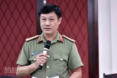 Thượng tá Quảng Quốc Huy thông tin vụ 4 đối tượng trốn khỏi nơi giam giữ.