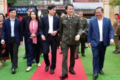 Đồng chí Đại tướng Lương Tam Quang, Ủy viên Bộ Chính trị, Bộ trưởng Công an dự Ngày hội đại đoàn kết toàn dân tộc liên thôn xã Vân Nham, tỉnh Lạng Sơn.