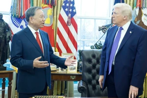Tổng Bí thư Tô Lâm gặp Tổng thống Hoa Kỳ Donald Trump. (Ảnh: Thống Nhất/TTXVN)