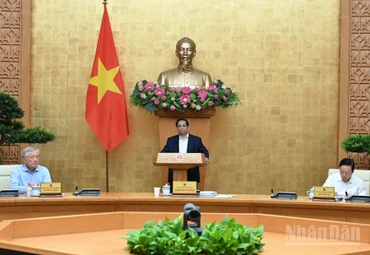 Thủ tướng Phạm Minh Chính chủ trì phiên họp Chính phủ chuyên đề xây dựng pháp luật tháng 9/2025. (Ảnh: Trần Hải) 