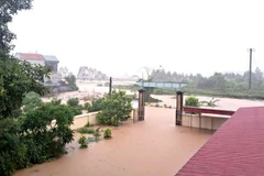 Nước lũ gây ngập tại xã Đại Sơn.