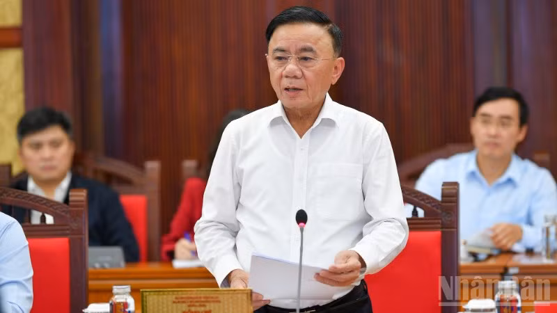 Đồng chí Trần Cẩm Tú, Ủy viên Bộ Chính trị, Thường trực Ban Bí thư. (Ảnh: THẾ ĐẠI)