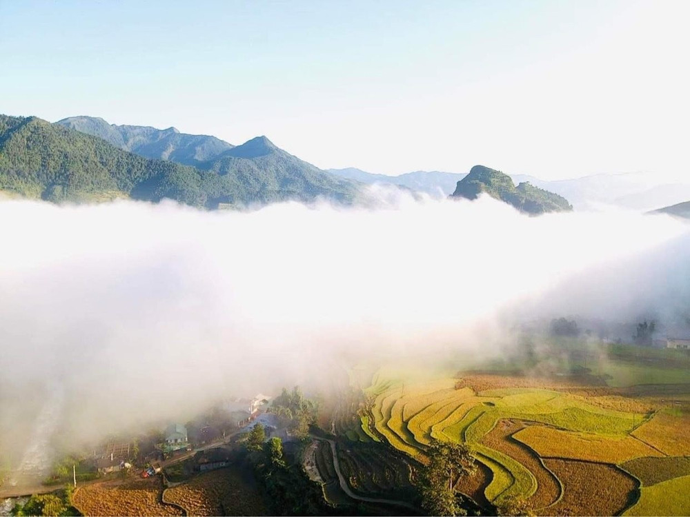 Cánh đồng Lìm Mông đẹp như tranh thủy mạc.