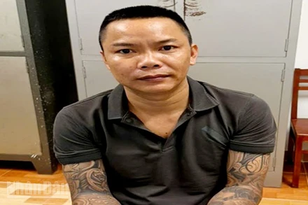 Bị can Phạm Ngọc Triều tại Cơ quan Cảnh sát điều tra Công an tỉnh An Giang. (Ảnh: Cổng thông tin điện tử Công an tỉnh An Giang)