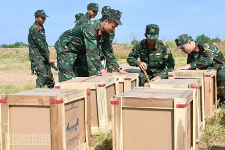 Dàn pháo hoa hiện đại đã sẵn sàng tại khu vực phường Rạch Giá.