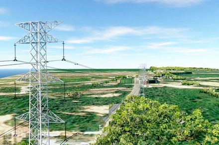 Mô hình phần đường dây đấu nối Trạm biến áp 220/110 kV Phú Quốc.