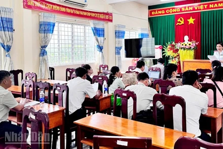 Đoàn thanh tra của Thanh tra tỉnh An Giang công bố Kết luận thanh tra số 06/KL-TTT. (Ảnh: Trang Thông tin điện tử Thanh tra tỉnh An Giang)