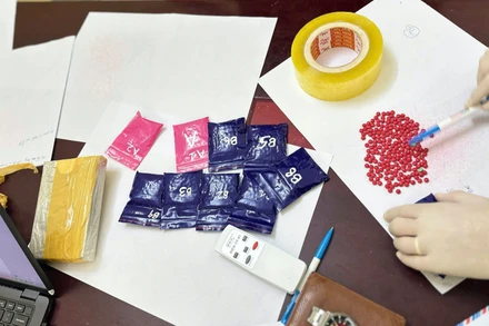 Tang vật bắt quả tang đối tượng Lê Văn Hải và Nguyễn Văn Hùng.