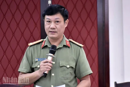 Thượng tá Quảng Quốc Huy thông tin vụ 4 đối tượng trốn khỏi nơi giam giữ.