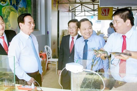 Đại tướng Lê Hồng Anh, nguyên Ủy viên Bộ Chính trị, nguyên Thường trực Ban Bí thư Trung ương Đảng, nguyên Bộ trưởng Công an về dự Đại hội đại biểu Đảng bộ xã Vĩnh Bình.