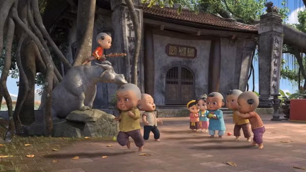 Cảnh trong phim hoạt hình "Trạng Quỳnh Nhí: Truyền thuyết Kim Ngưu".