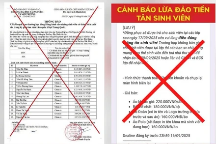 Hai trường hợp lừa đảo được Trường đại học Tài nguyên và Môi trường Hà Nội ghi nhận thời gian gần đây.