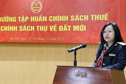 Trưởng Ban Chính sách Nguyễn Thị Thanh Hằng phát biểu khai giảng khóa tập huấn.