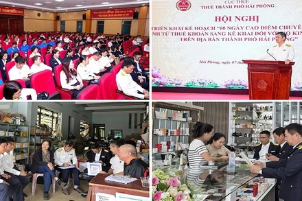 Cán bộ, công chức Thuế TP Hải Phòng luôn đồng hành, sát cánh cùng các hộ, cá nhân kinh doanh để đảm bảo quá trình chuyển đổi diễn ra thuận lợi nhất