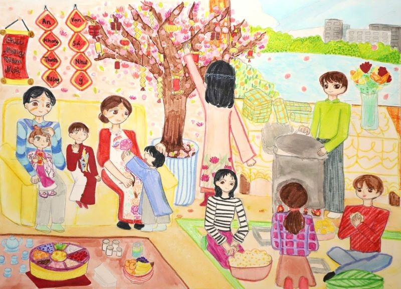 Một tác phẩm tham dự cuộc thi "Tết Việt Nam trong tôi". (Ảnh: Ban Tổ chức cuộc thi)
