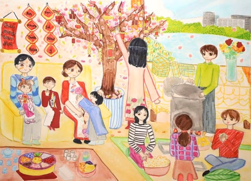 Một tác phẩm tham dự cuộc thi "Tết Việt Nam trong tôi". (Ảnh: Ban Tổ chức cuộc thi)