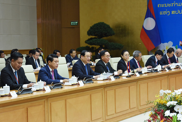 [Ảnh] Thủ tướng Phạm Minh Chính và Thủ tướng Lào đồng chủ trì kỳ họp lần thứ 46 Ủy ban liên Chính phủ về hợp tác song phương ảnh 6