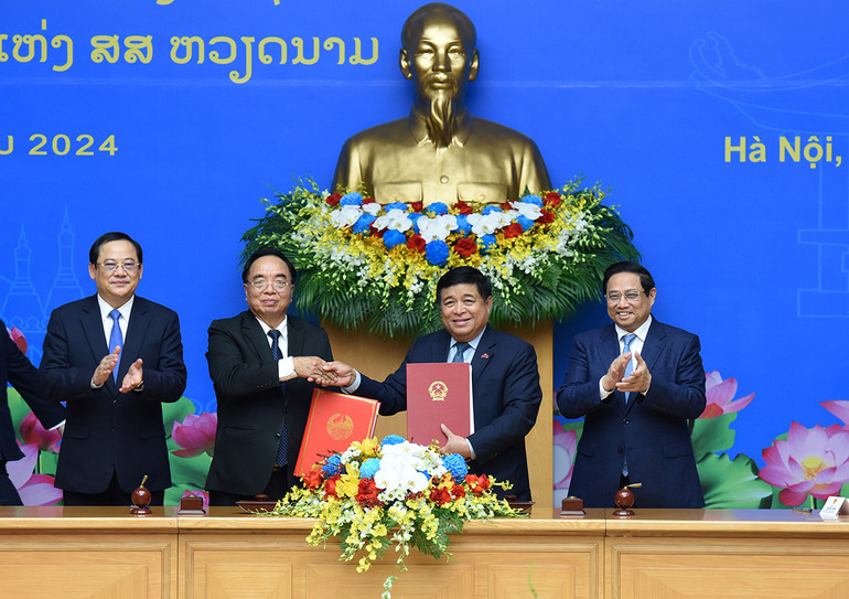 [Ảnh] Thủ tướng Phạm Minh Chính và Thủ tướng Lào đồng chủ trì kỳ họp lần thứ 46 Ủy ban liên Chính phủ về hợp tác song phương ảnh 7