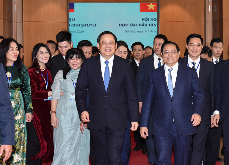 [Ảnh] Thủ tướng Phạm Minh Chính và Thủ tướng Lào đồng chủ trì kỳ họp lần thứ 46 Ủy ban liên Chính phủ về hợp tác song phương ảnh 1