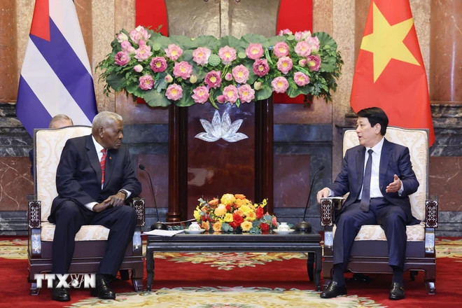 Chủ tịch nước Lương Cường tiếp Chủ tịch Quốc hội Chính quyền Nhân dân Cuba Esteban Lazo Hernandez. (Ảnh: Lâm Khánh/TTXVN) Chủ tịch nước Lương Cường tiếp Chủ tịch Quốc hội Chính quyền Nhân dân Cuba Esteban Lazo Hernandez. (Ảnh: Lâm Khánh/TTXVN)