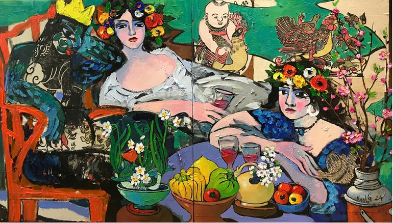 Tác phẩm "Lạc giữa mùa xuân" của tác giả Trần Cường. (Ảnh: Ban tổ chức)