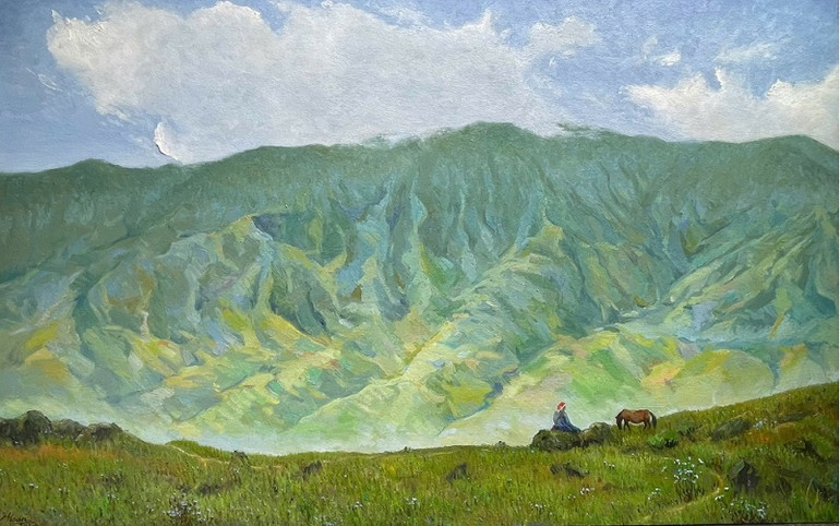 Tác phẩm "Bình yên nơi vùng cao" của tác giả Nguyễn Quang Hoan. (Ảnh: Ban tổ chức)