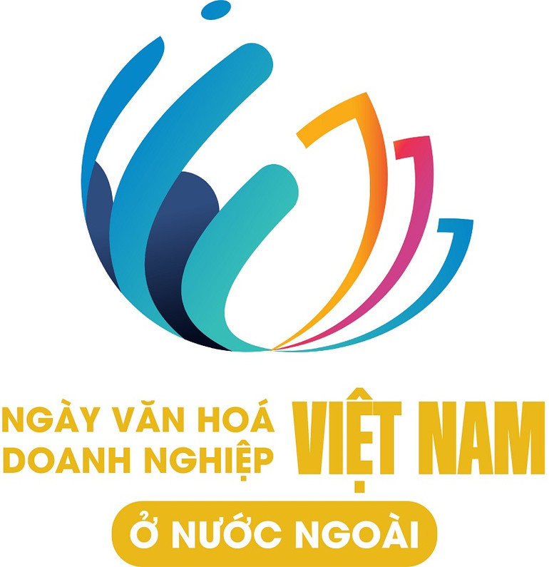 Với hình ảnh cách điệu kết hợp giữa hoa sen và cánh chim đang bay lên, logo Chương trình thể hiện tinh thần vươn ra thế giới của doanh nghiệp Việt Nam, kết hợp giữa bản sắc văn hóa truyền thống và khát vọng phát triển trong môi trường kinh doanh toàn cầu. (Ảnh: Ban tổ chức)