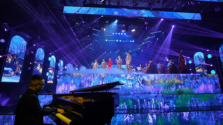 Đan xem trong chương trình là những tiết mục nghệ thuật được dàn dựng công phu. Ảnh: VTV